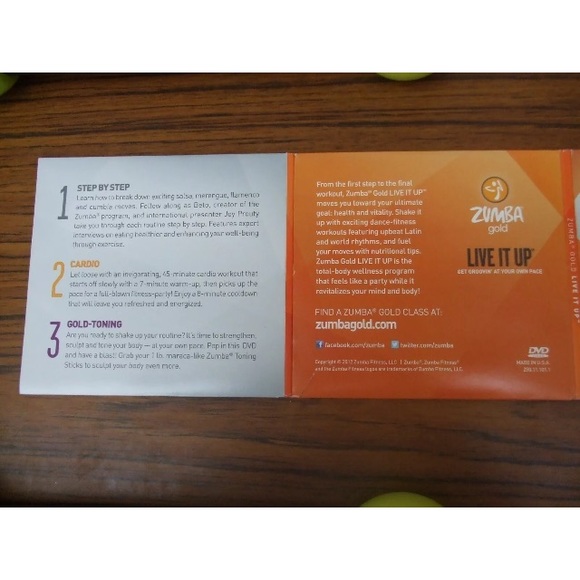 Zumba Gold Live It Up - 3 DVD + 2 Toning Sticks Dance Workout Exercise Fitness - Picture 4 of 4